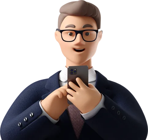 Business Man Holding Phone